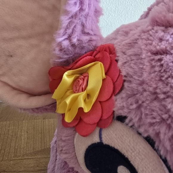 Disney Lilo & Stitch Hawaiian Angel Pink Plush with Satin Lei Flowers 12" - Picture 3 of 9